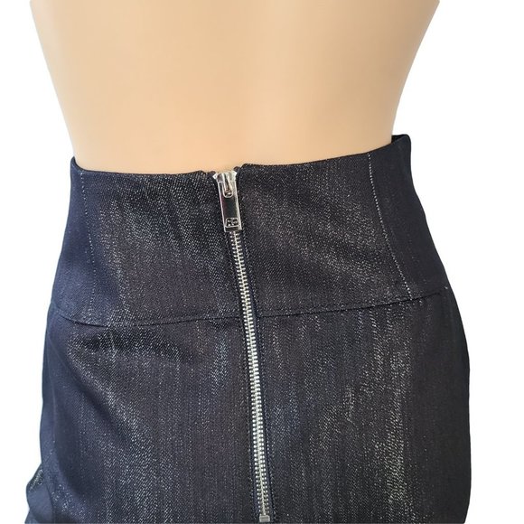 NWT TALULA ARITZIA Mini Skirt Shimmery Silver Indigo 8 - Picture 3 of 9